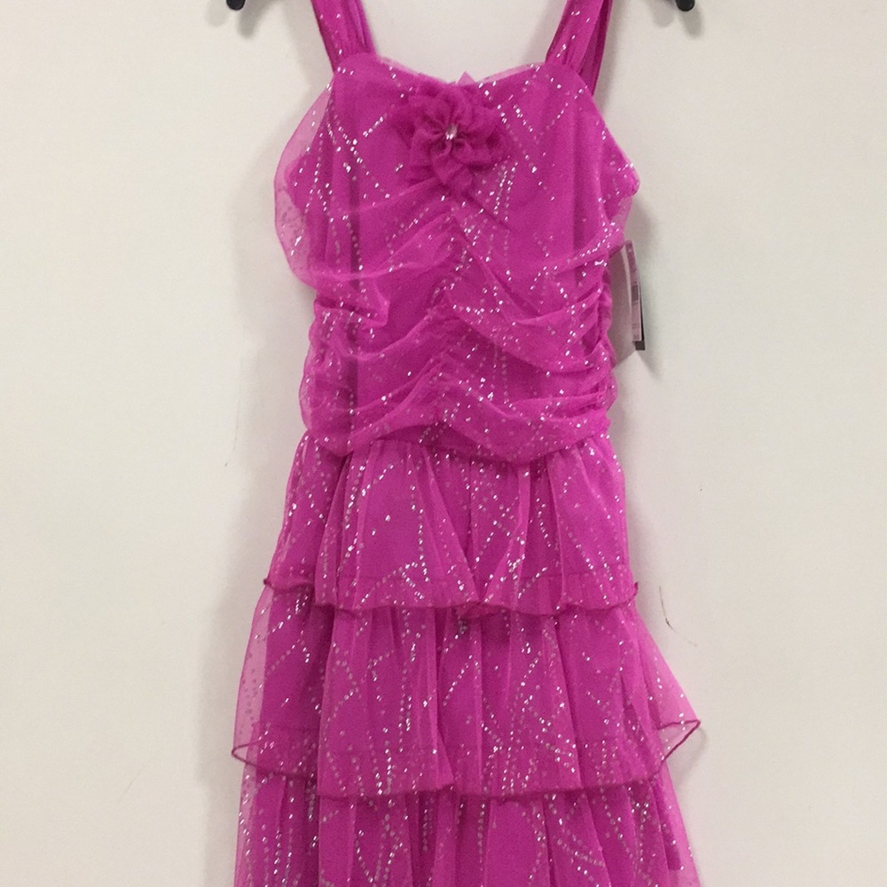Girls Shimmer net dress sparkle